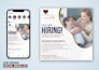design job hiring flyer, recruitment flyer, pamphlet, leaflet, social media ads